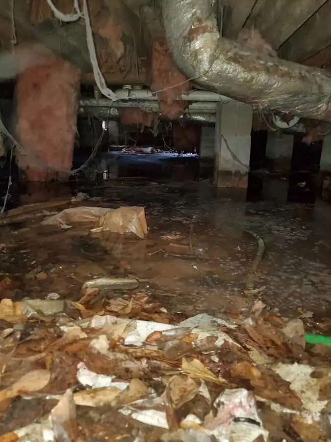 Crawl space flood assessment for Commercial Water Damage Restoration in Morris