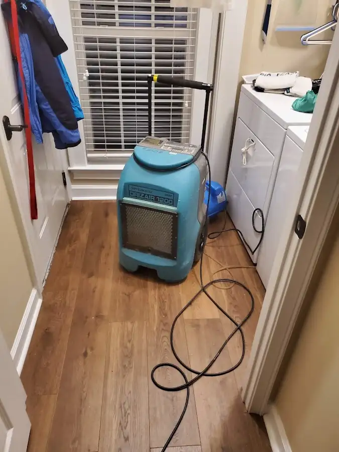 Commercial dehumidifier deployed for Flood Damage Cleanup in Morris